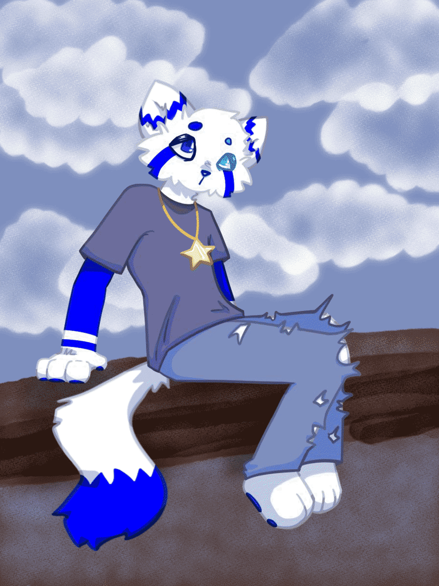 partially tweened loop. full body. clean lines and colour. cell/solid shading. element background (character belongs to af @/ghostbunzz)